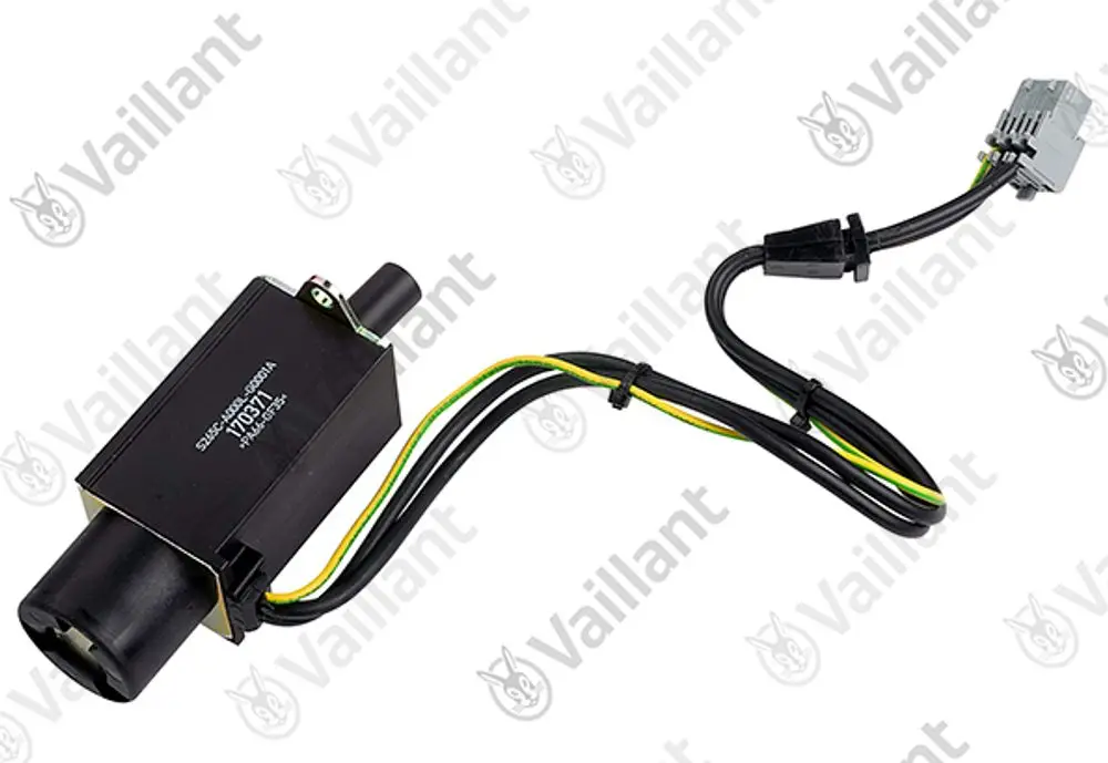 Vaillant Magnet mit Kabel und Steckverbindung, geeignet für den Einsatz in Heizungs- und Klimaanlagen, auf einem weißen Hintergrund dargestellt.
